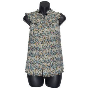 Marc Jacobs 100% Silk Floral Sleeveless Blouse